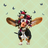 Spring Flower Bonnet On Doggy Poster och Canvastavla