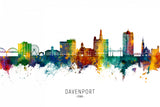 Davenport Iowa Skyline Poster och Canvastavla