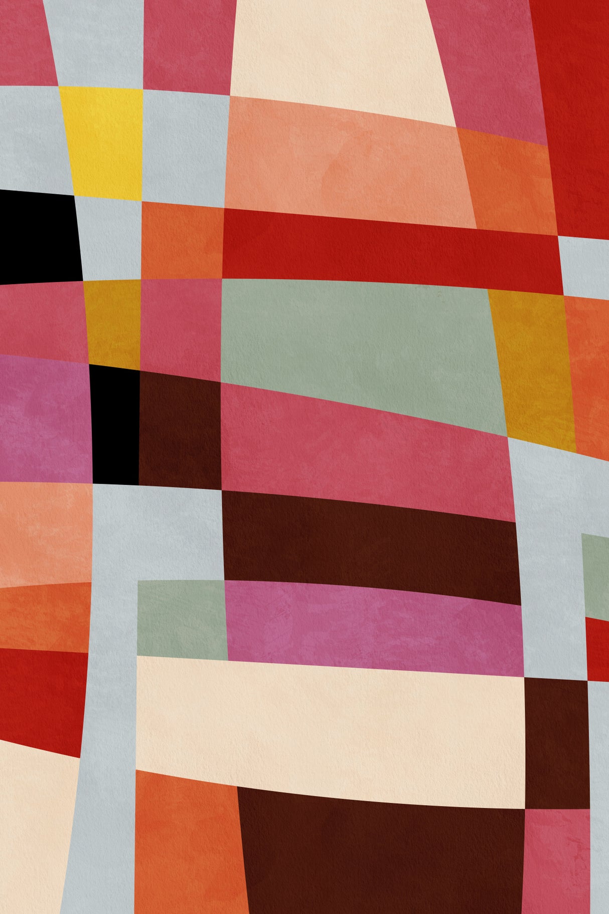 Warm Colors Bauhaus Geometry4 Poster och Canvastavla
