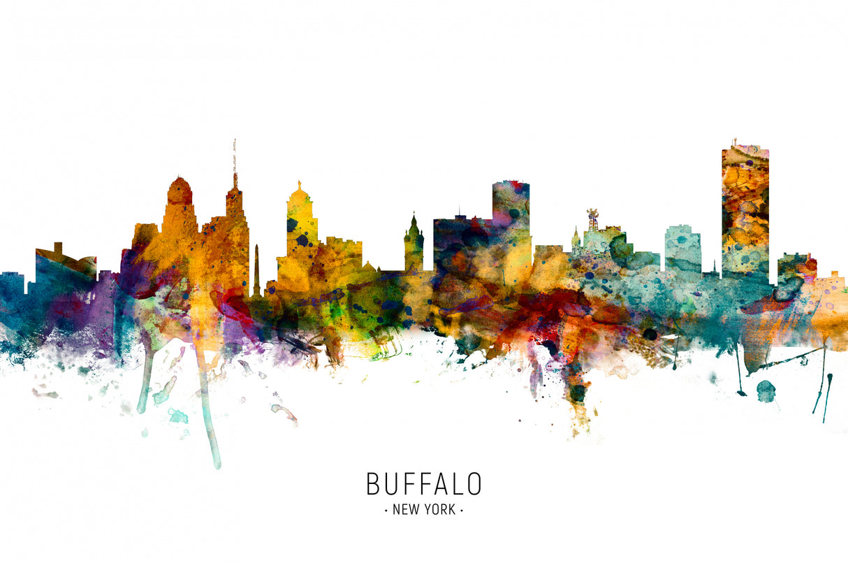 Buffalo New York Skyline Poster och Canvastavla