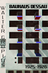 Bauhaus Dessau architecture in vintage magazine style IV Poster och Canvastavla
