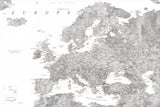 Gray watercolor Europe map Poster och Canvastavla