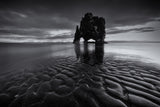 Dawn at Rhino Rock Black-White Poster och Canvastavla