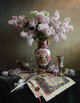 Still life with lilac flowers Poster och Canvastavla
