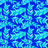 Turquoise On Blue Leaves Curved Poster och Canvastavla