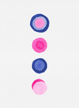 Circles Retro Geomectric Pink Blue Poster och Canvastavla