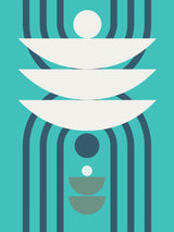 Mid Century Geometrical In Mint Poster och Canvastavla