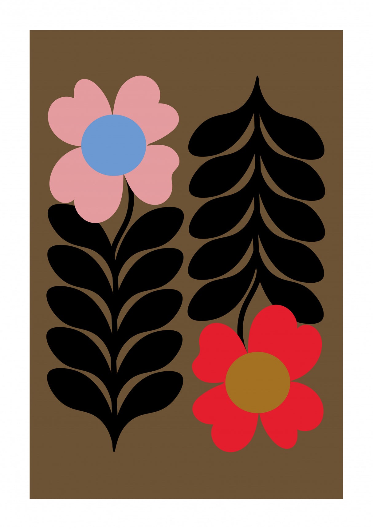 Flowers Gold Poster och Canvastavla