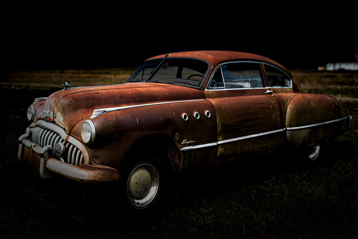 Wrecked Car Poster och Canvastavla