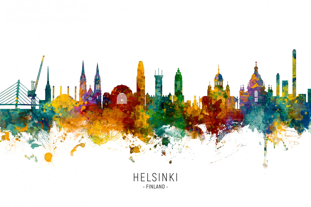 Helsinki Finland Skyline Poster och Canvastavla