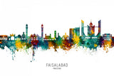 Faisalabad Pakistan Skyline Poster och Canvastavla