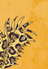 Yellow leopard print palm leaf Poster och Canvastavla