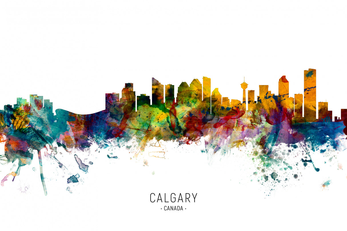 Calgary Canada Skyline Poster och Canvastavla