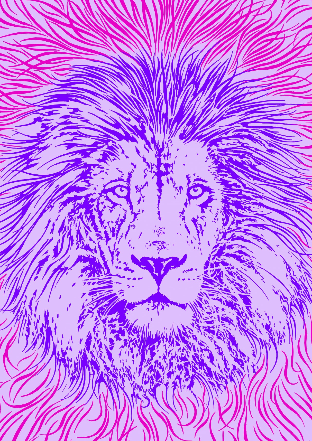 Lion Portrait – King of the Beasts Poster och Canvastavla