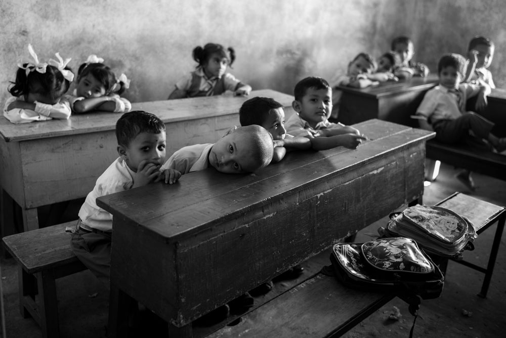 tired at school Poster och Canvastavla