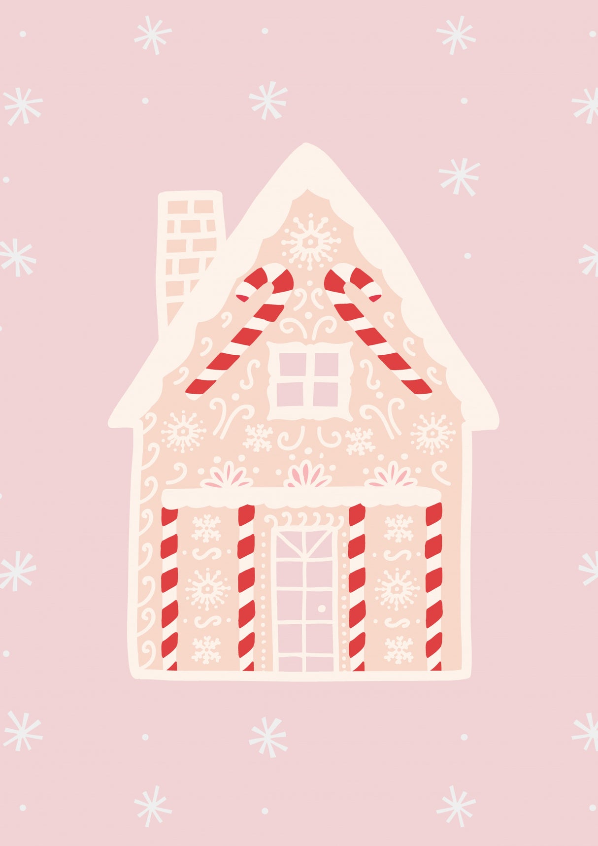 Pink Gingerbread House Poster och Canvastavla