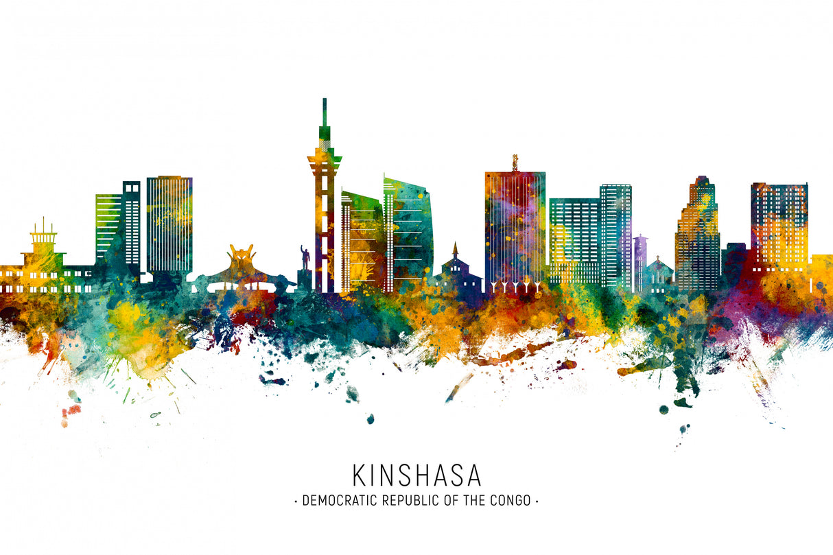 Kinshasa Democratic Republic of the Congo Skyline Poster och Canvastavla