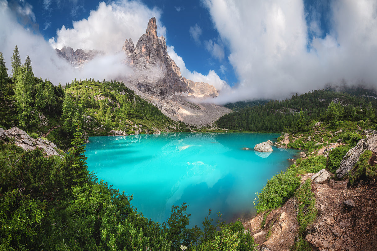 Veneto - Lago di Sorapis Panorama Poster och Canvastavla