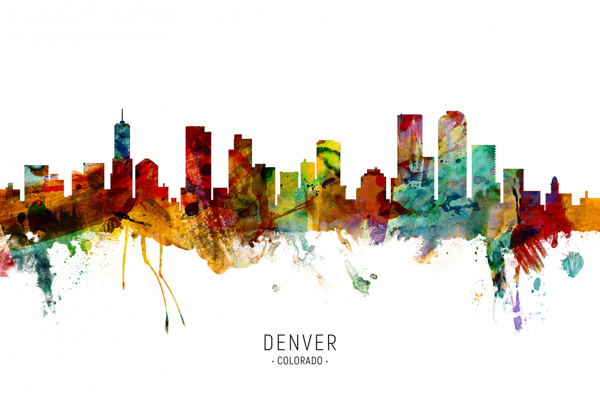 Denver Colorado Skyline Poster och Canvastavla