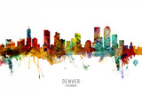 Denver Colorado Skyline Poster och Canvastavla