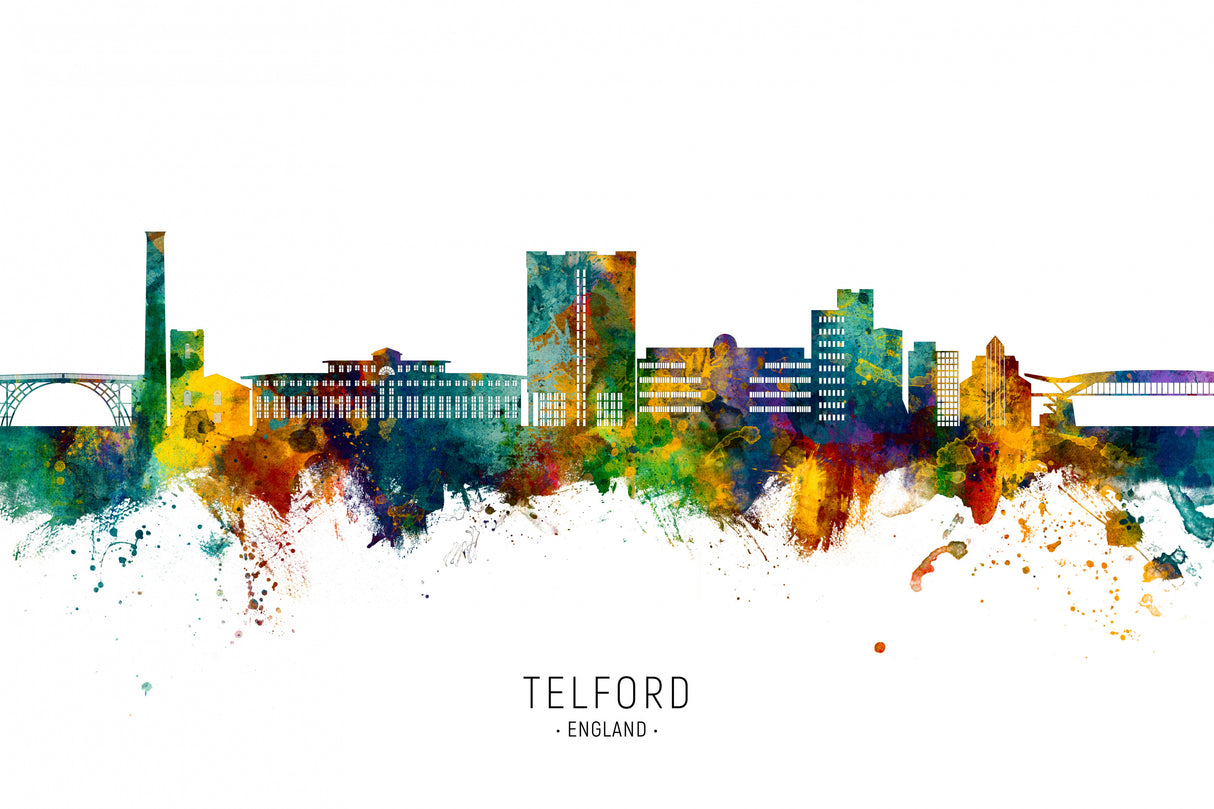 Telford England Skyline Poster och Canvastavla