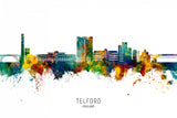 Telford England Skyline Poster och Canvastavla