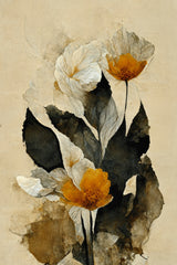 Yellow Paper Flowers Poster och Canvastavla
