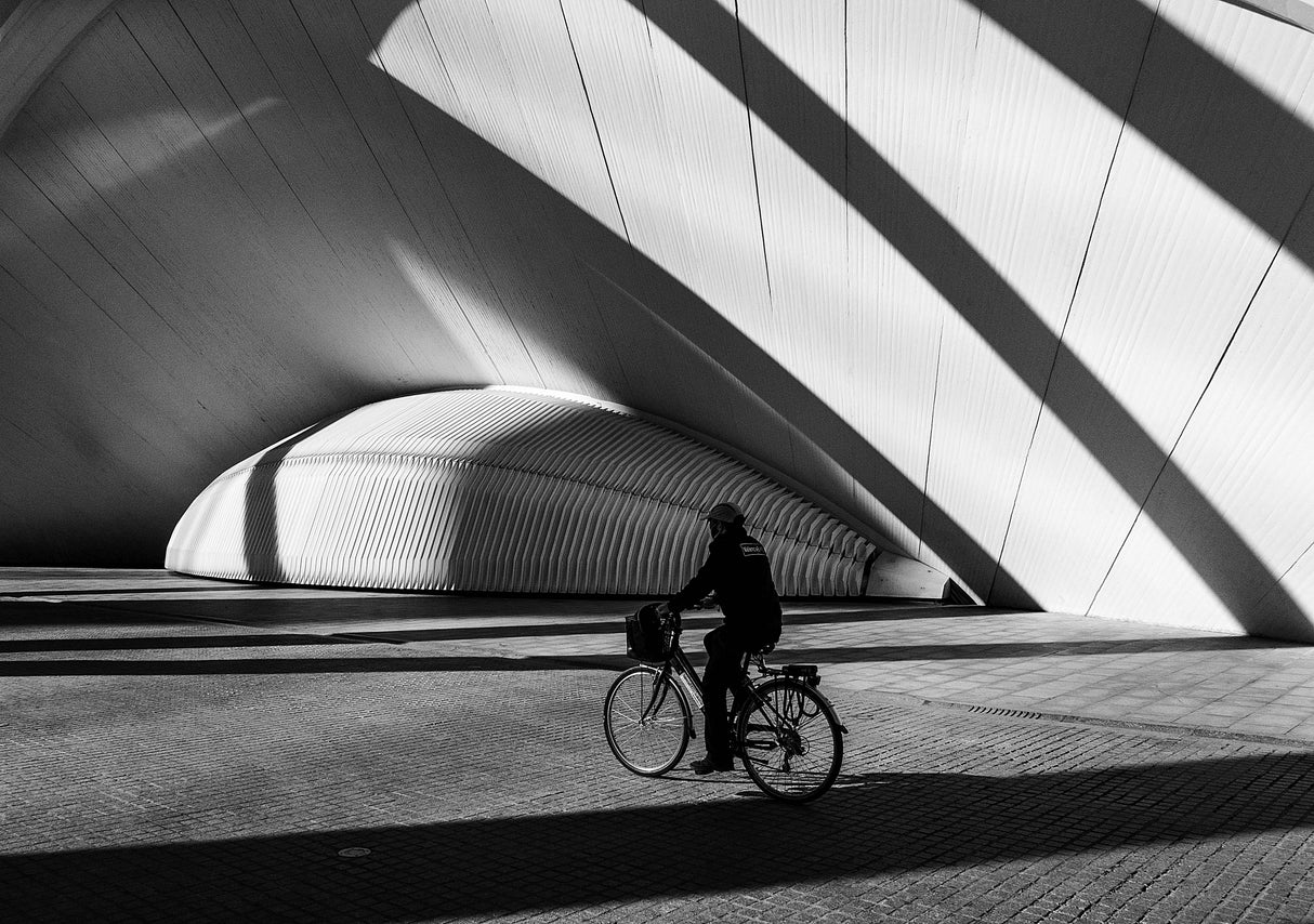 The cyclist and the lines Poster och Canvastavla