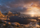 Sunrise over Reine Poster och Canvastavla