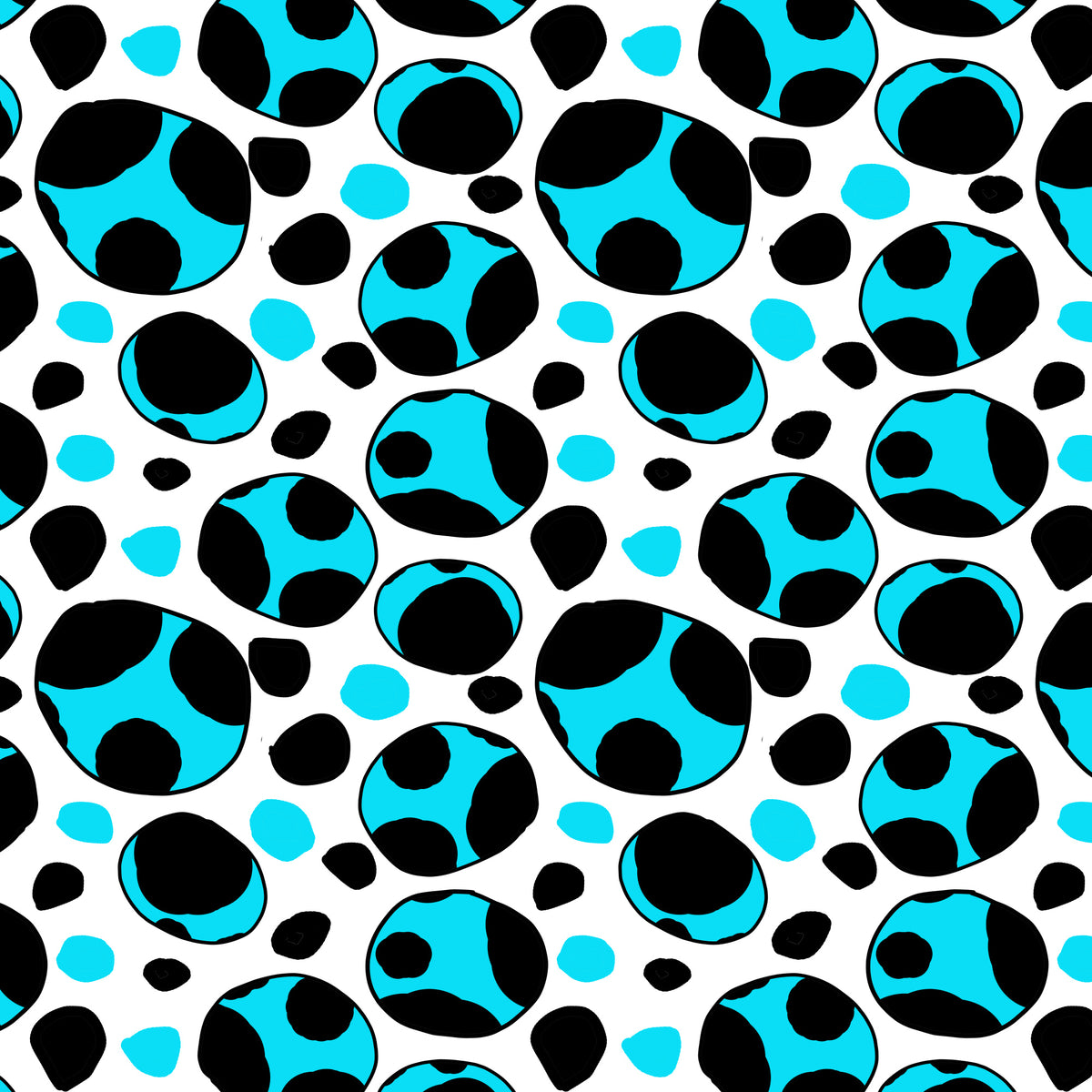 Turquoise Spotty Retro Poster och Canvastavla