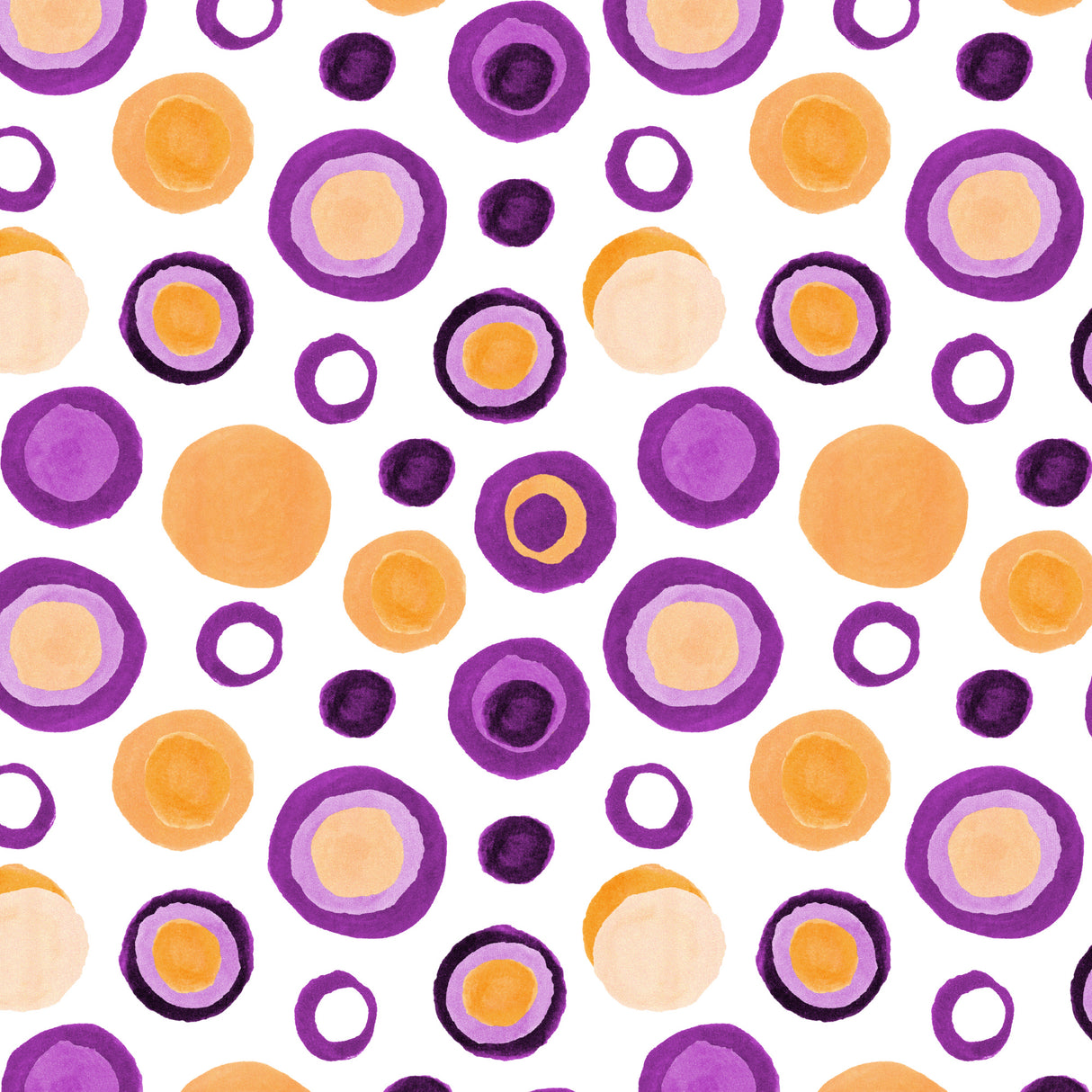 Circles Retro Tan Purple Poster och Canvastavla