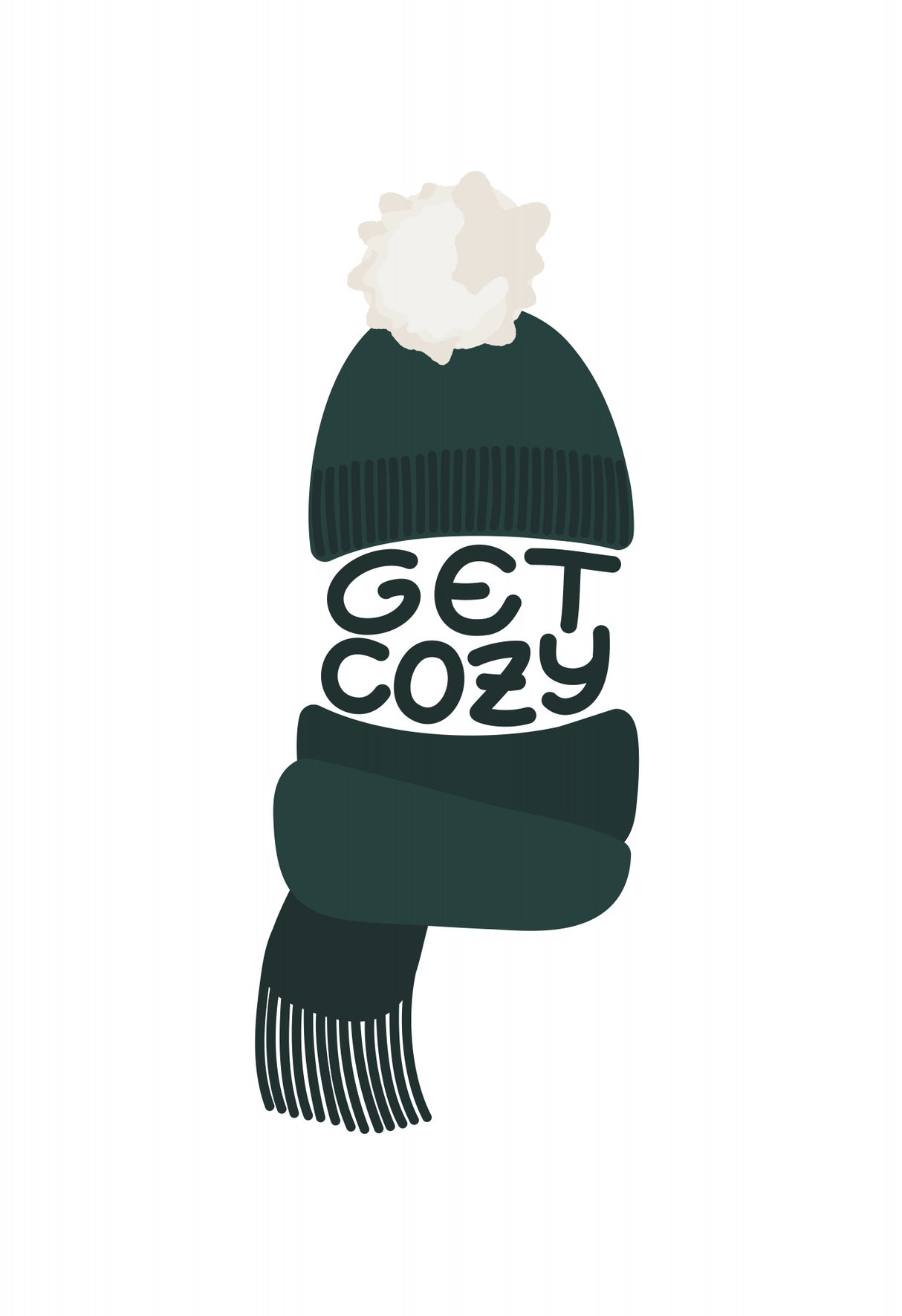 Get cozy (green) Poster och Canvastavla