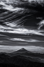 Expressive clouds and Mt.Fuji Poster och Canvastavla