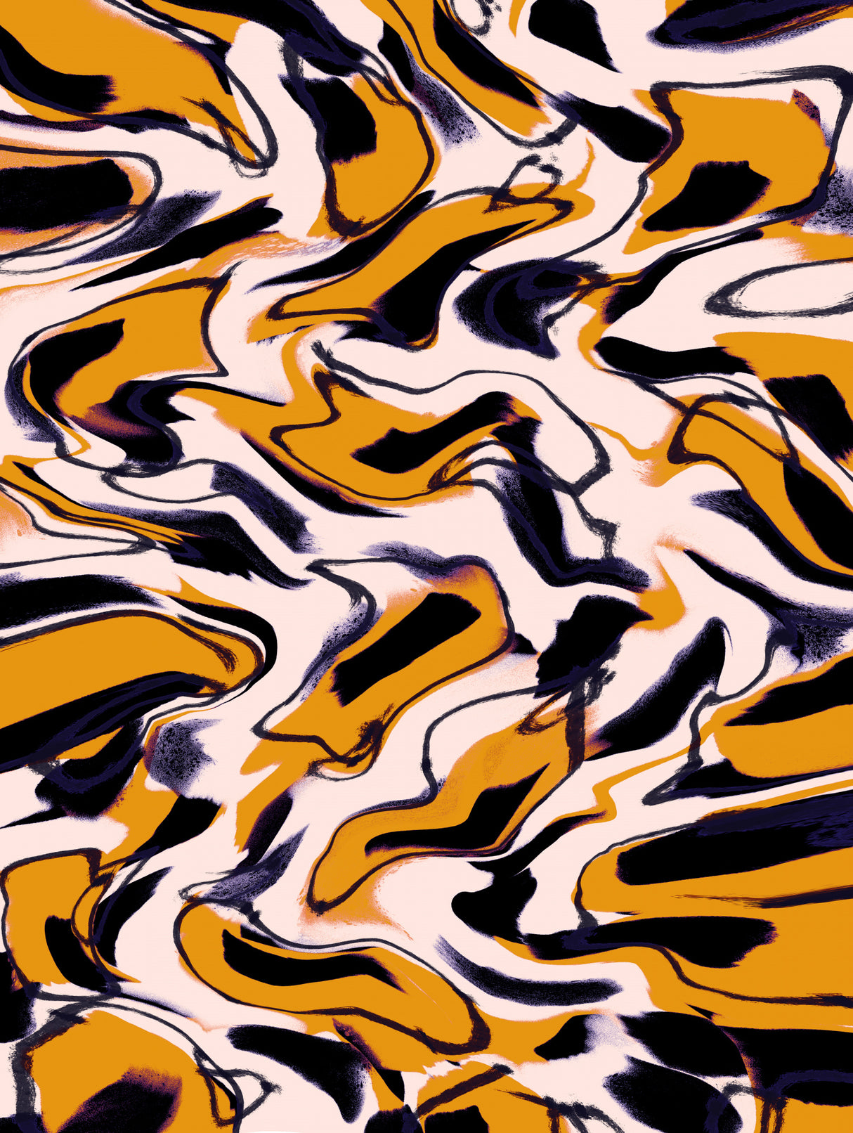 Liquid Yellow Pattern Poster och Canvastavla