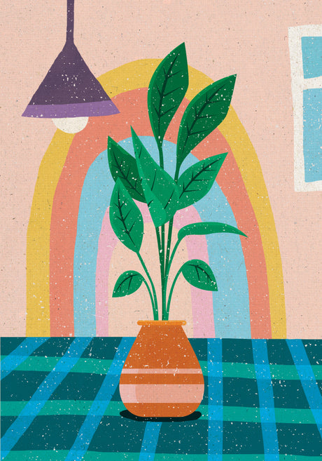 Rainbow in the Living Room Vas och keramikposter