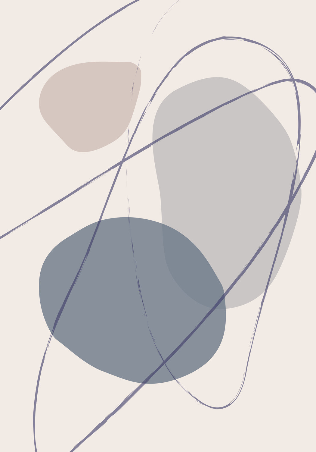 New Shapes Blue No 2 Poster och Canvastavla