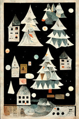 A Paper Village At Night Poster och Canvastavla