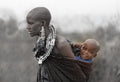 Maasai Mother and Son Poster och Canvastavla