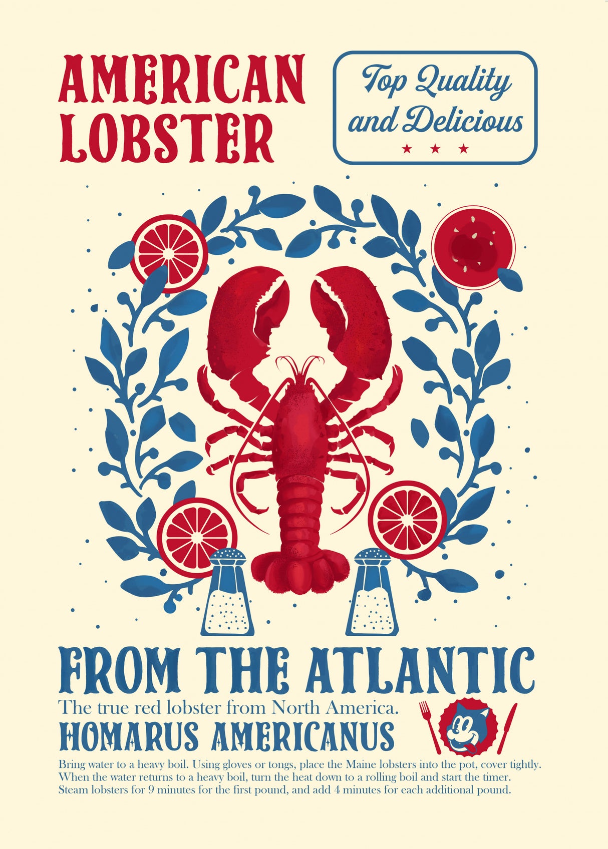 Lobster kitchen print Poster och Canvastavla
