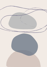 New Shapes Blue No 4 Poster och Canvastavla
