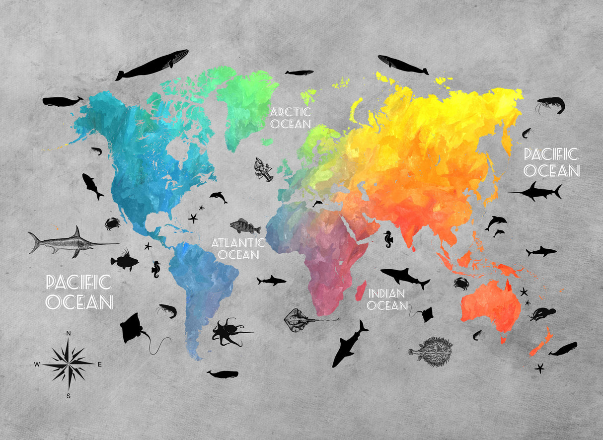 World map 7 Poster och Canvastavla