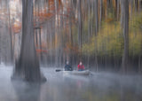 Autumn, Foggy Lake Poster och Canvastavla