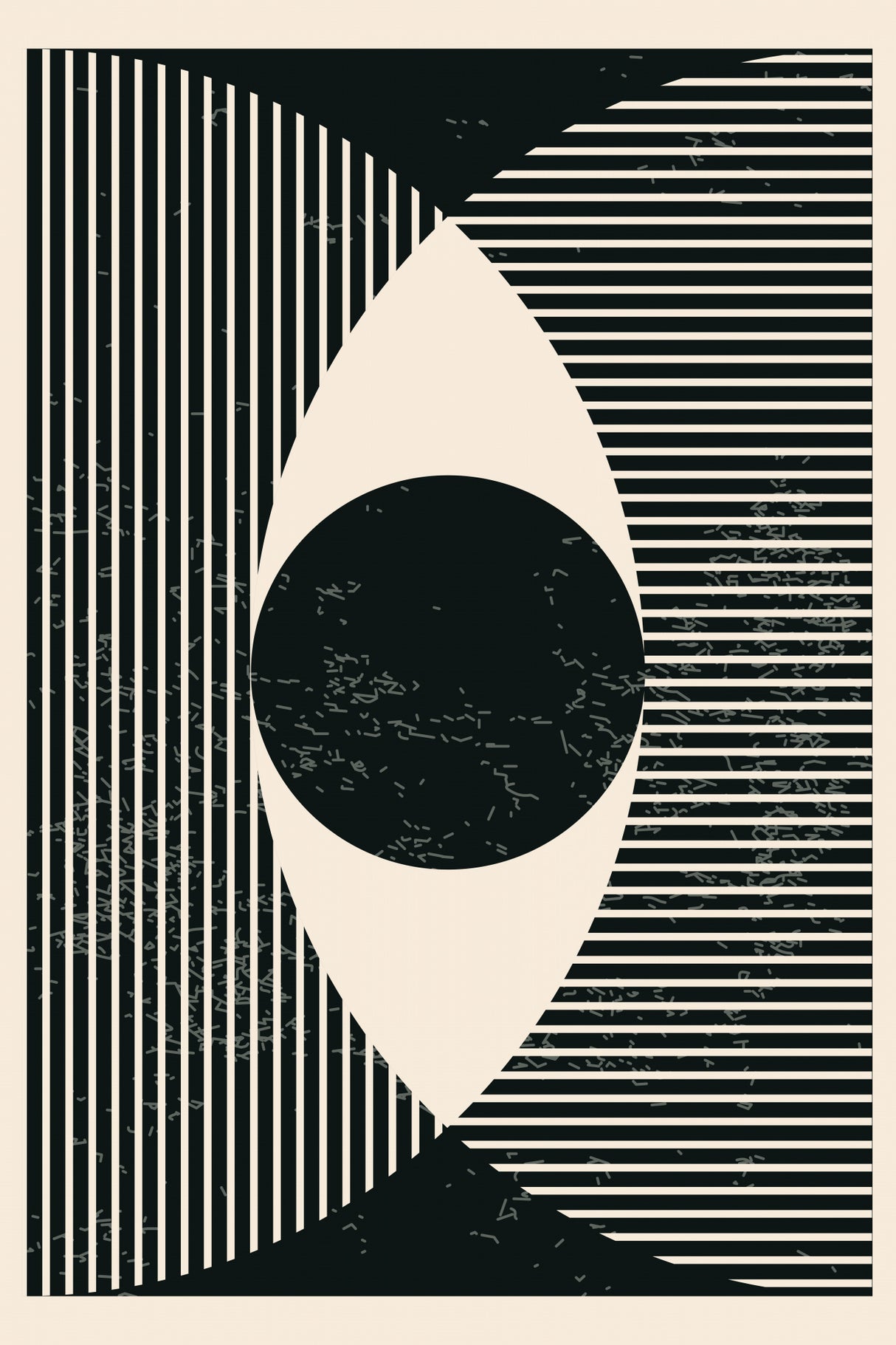 Black and White Geometric Shapes #2 Poster och Canvastavla