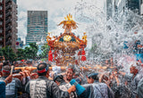 Fukagawa Hachiman Festival Poster och Canvastavla
