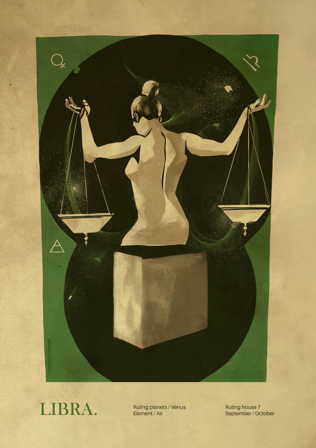 Libra print Poster och Canvastavla