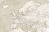 Vintage looking detailed map of Europe Poster och Canvastavla