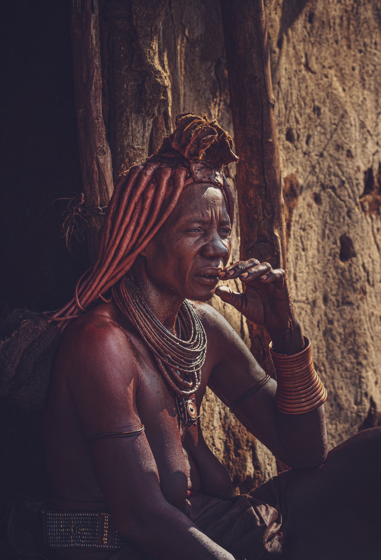 Last lights among Himba village Poster och Canvastavla