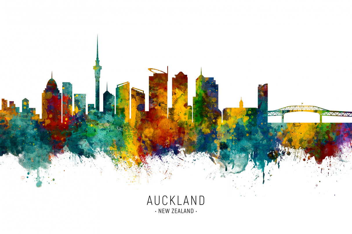 Auckland Skyline Poster och Canvastavla