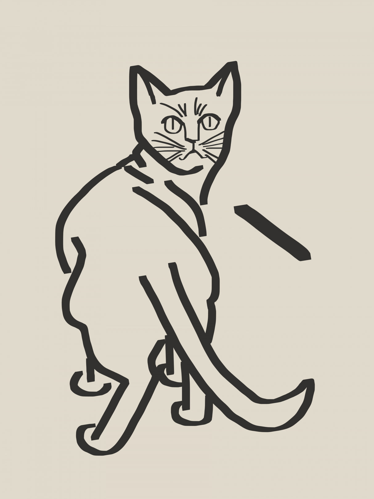 Line Art Cat Drawing 5 Poster och Canvastavla