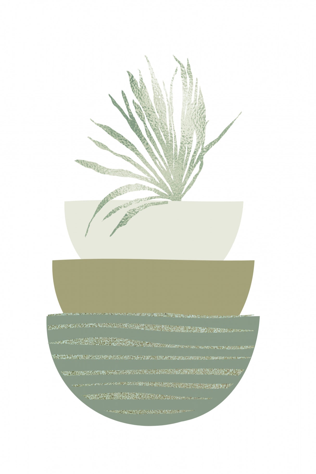 Boho Green Bowls-2 Poster och Canvastavla